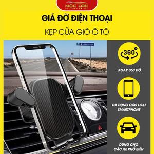 Giá Đỡ Điện Thoai V01 Ô Tô Phụ Tùng Kẹp Khe Cửa Gió Điều Hòa - Kẹp Siêu Chắc Chắn Xoay 360 Độ - Dễ Dáng Lái Xe Và Di Chuyển - An Toàn Phụ Tùng