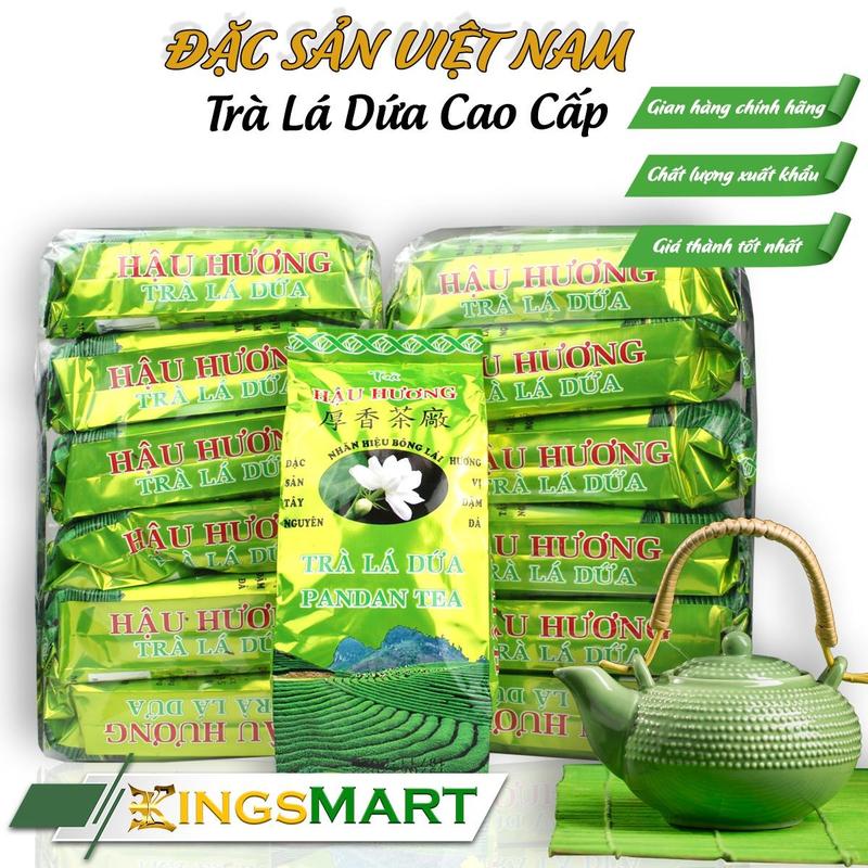 Combo 2 Lốc 6 Gói Trà Lá Dứa 50g - Thương hiệu Hậu Hương - Đặc sản Lâm Đồng - 50g Gói