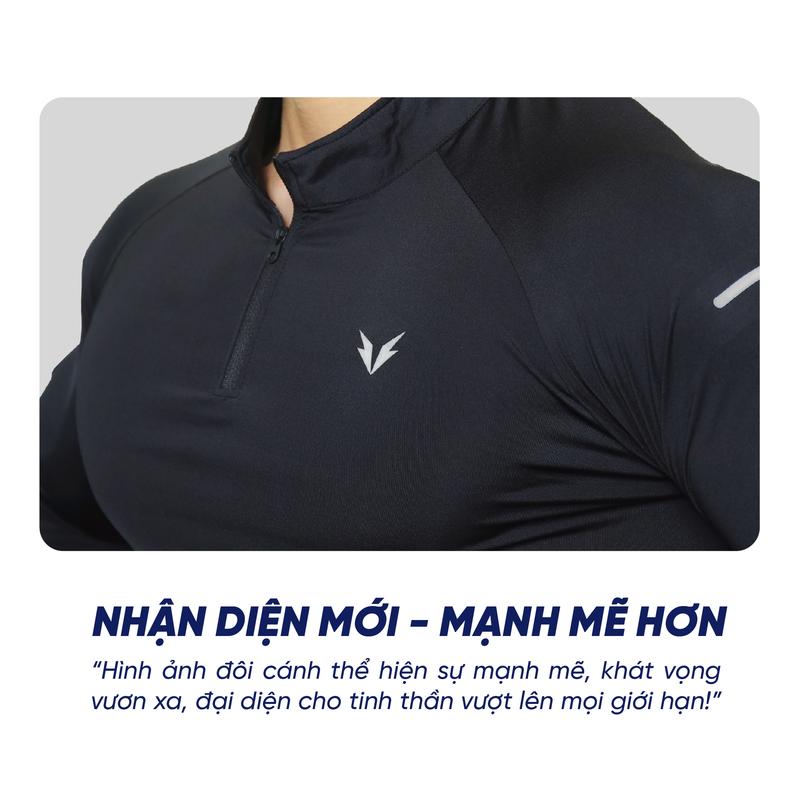 Product Introduction of Áo Thun Dài Tay Cổ Trụ Bazik Wings W01 Quarter Zip Co Giãn, Giữ Nhiệt Tốt, Thể Thao, Chạy Bộ, Bơi Lội, Sport 3