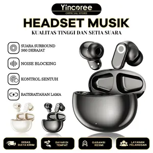 Yincoree TWS J16 Headphone Bluetooth 6.0 pro tampilan nirkabel LED dual cahaya tahan air headphone pengurangan kebisingan HIFI stereo pengurangan kebisingan headphone penundaan mikrofon panggilan HD musik permainan olahraga headphone