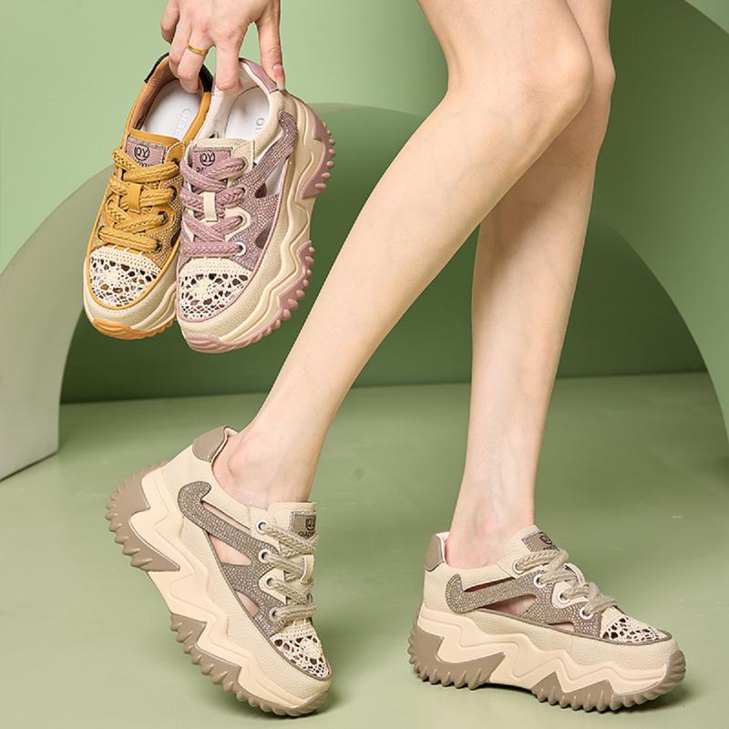 Giày thể thao nữ đính đá Hàn Quốc Thoáng khí 5cm Shoes Sneaker 7