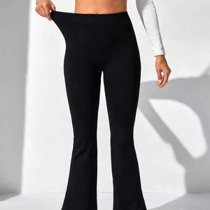 Pantalones de yoga de secado rápido de alta elasticidad sin costuras europeos y americanos, cintura en V, levantamiento de cadera, pantalones acampanados para correr al aire libre para mujeres