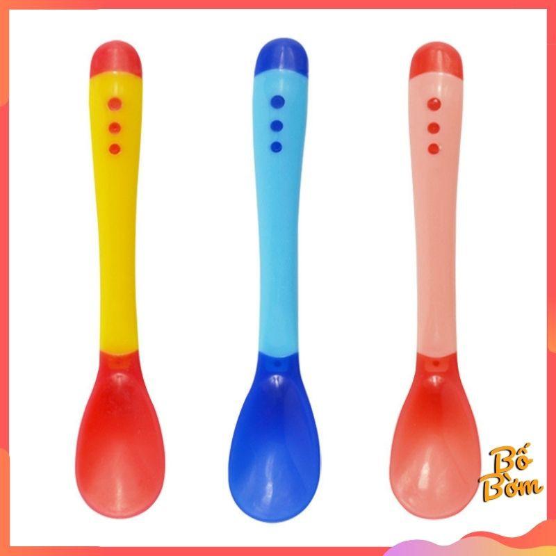Thìa ăn dặm báo nóng cho bé - Muỗng ĂN Dặm Báo Nóng Silicon Cho Bé