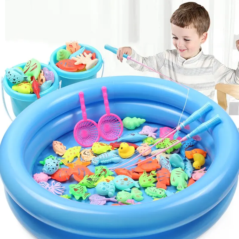 COD 50PCS MAINAN PANCING IKAN MAGNET DAN KOLAM PANCINGAN MAGNET ANAK