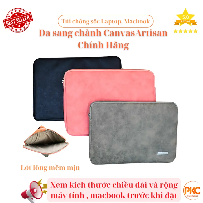 Túi chống sốc Laptop máy tính Mac da sang chảnh CanvasArtisan chính hãnġ Nam Bag Nhung Balo Đồng 0
