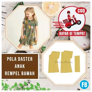 【COD】Pola Daster Anak Perempuan Rempel Bawah | Pola Baju Anak Perempuan | Pola Instan Daster | Pola Jiplak Daster | Pola Jahitan Lengkap Firdaus Busana