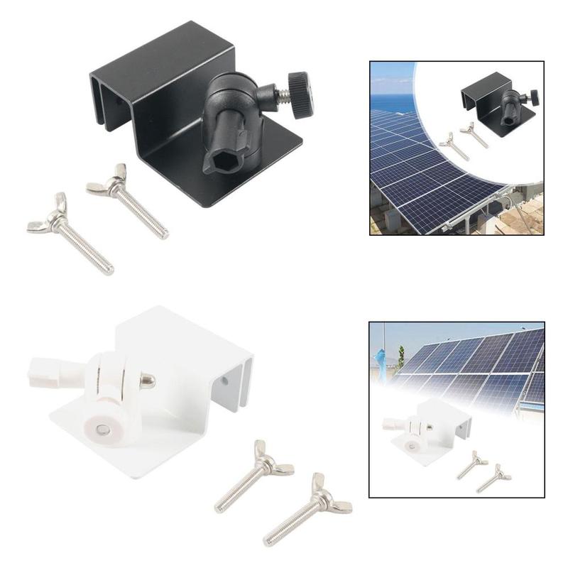 Universal Solar Panel Gutter Mount 1/4” Thread 7.5cmx6x3.1cm Sturdy Simple Assembly Flexible Rotation with 2 Bolts Bracket 1
