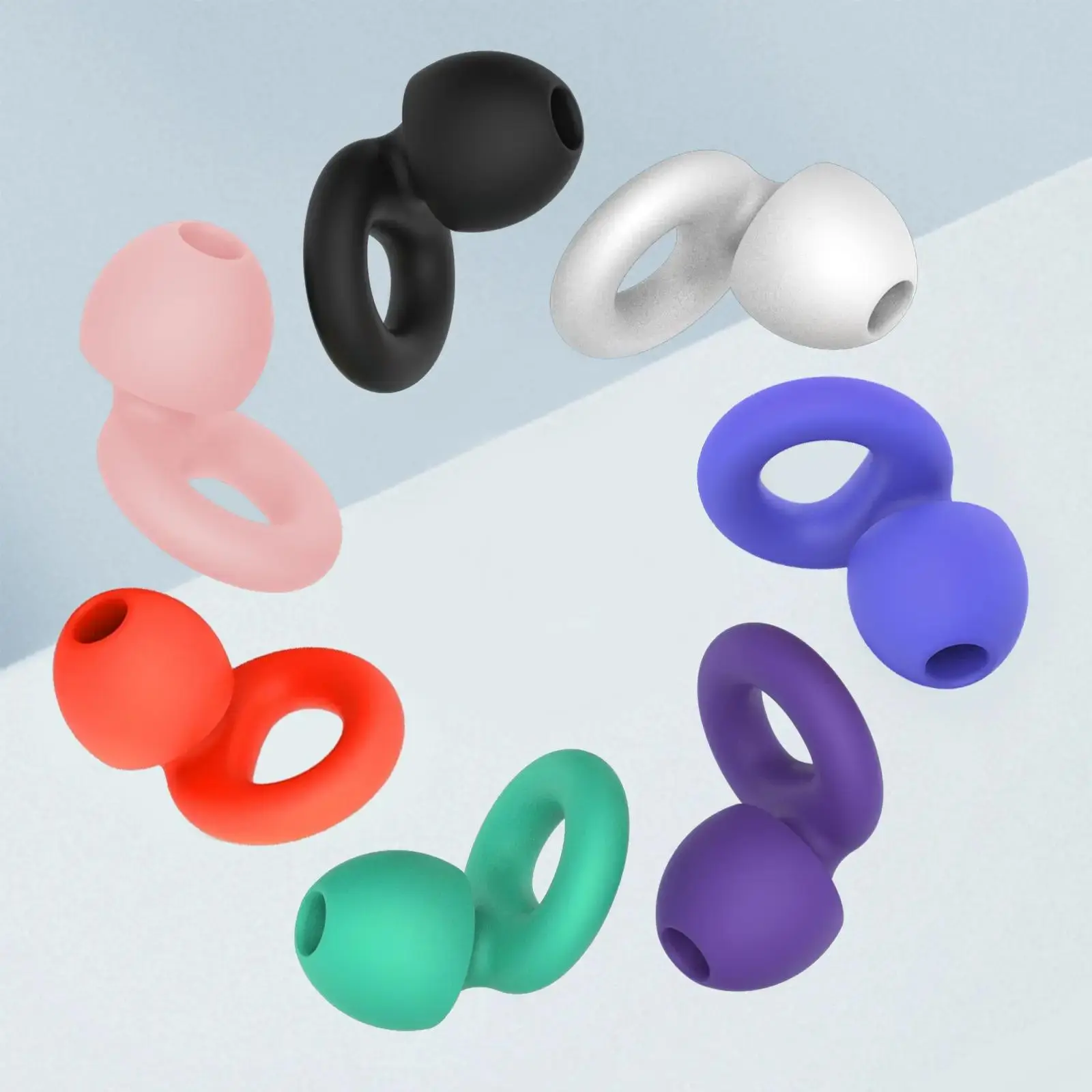 Silicone Ear Plugs, 1 Set Reusable Ear Plugs & Replaceable Earbuds, Noise Reduction Ear Plugs for Water Swimming, Work, Motorcycle, Sleep, Valentine's Day Gift
