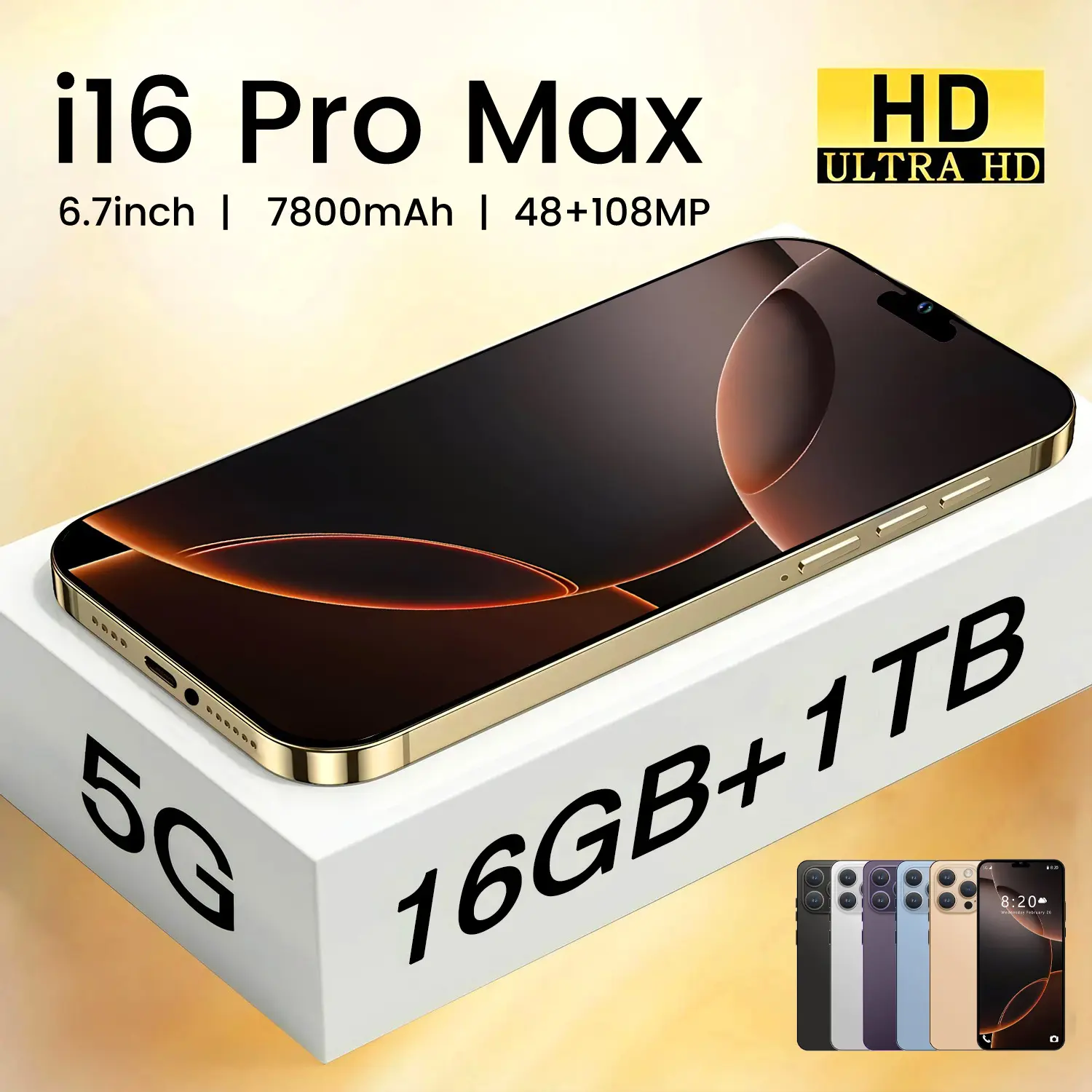 Điện Thoại Di Động I16 , Phổ Biến, Màn Hình Lớn 16 + 1tb, Điện Thoại Thông Minh smartphone pro sieure
