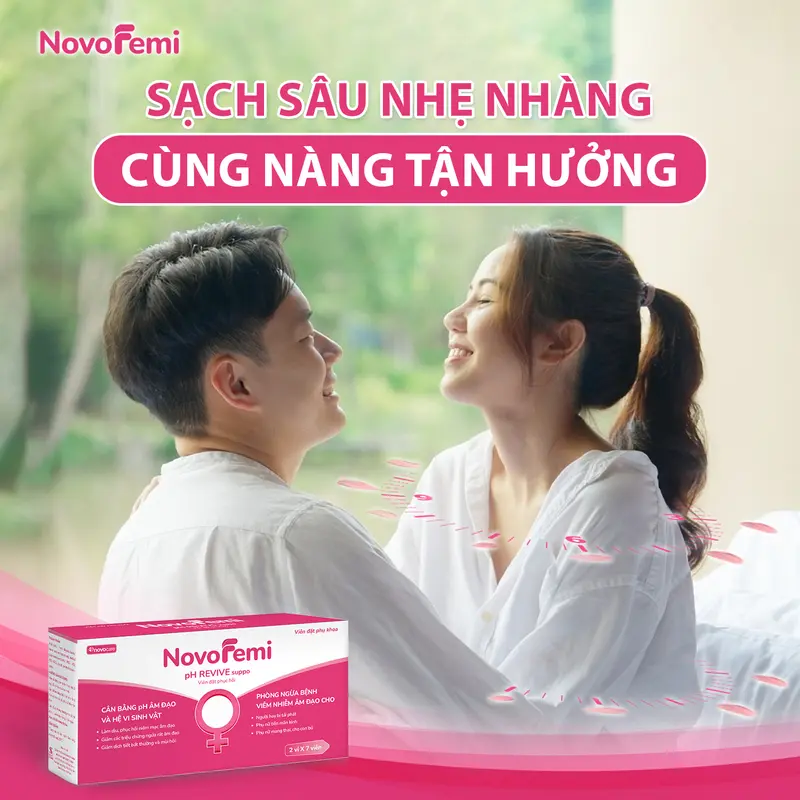 Novofemi Dưỡng ẩm đa tầng cao phân tử đa tầng, làm sạch dịu nhẹ giảm khô cân bằng pH Novofemi Hồng pH Suppo Nữ 5