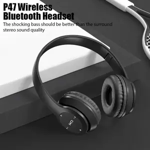 Penawaran Terbatas P47 Headphone Bluetooth Gaming Earphone Nirkabel Olahraga Murah Headset Over Ear Bando Bass Jaminan Kualitas