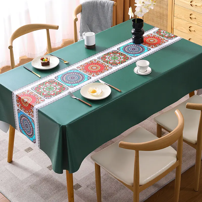 Khăn Trải Bàn PVC Họa Tiết Cành Đào Chống Thấm Nước Chống Thấm Dầu Trải Bàn Ăn Khăn Trải Bàn Cà Phê Gia Đình 6