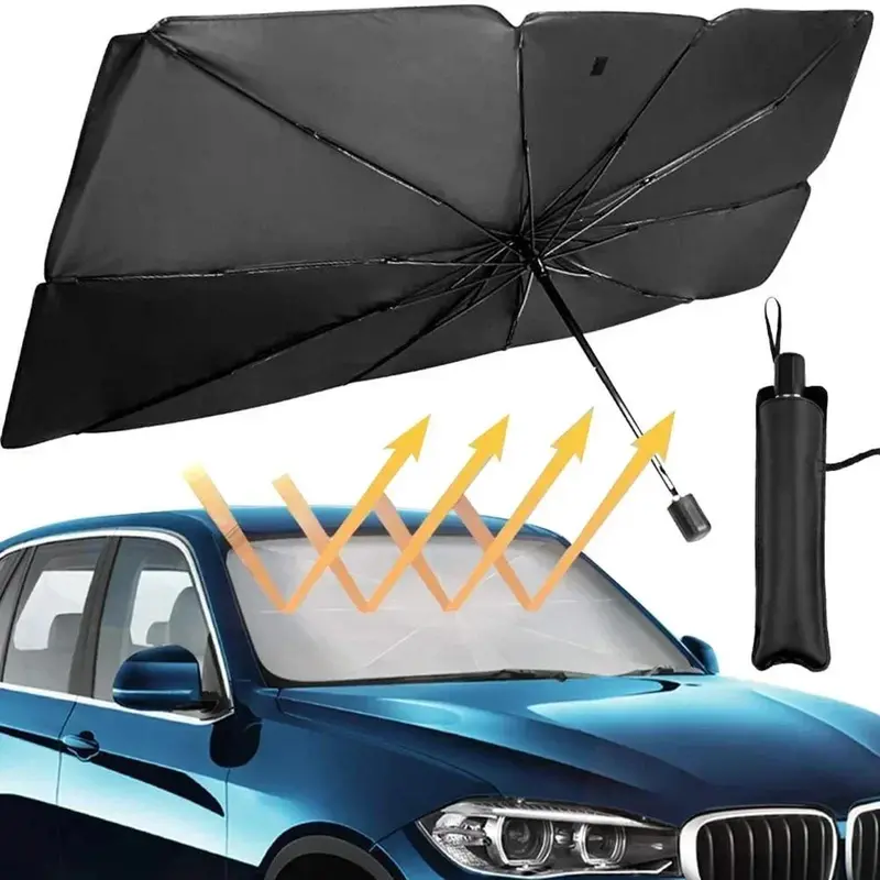 Portable UV Protection Car Parasol, 1 Count Foldable Car Windshield Sunshade, Durable Car Windscreen Sun Shade for Car Windshield 7