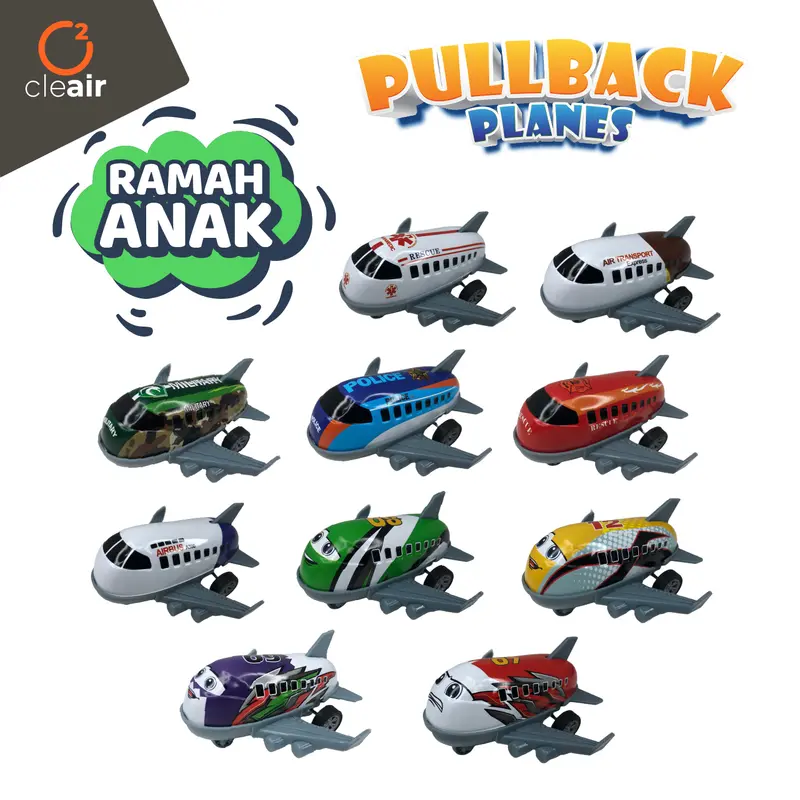 20Pcs Pesawat Pullback Metal Mainan Pesawat Mini Full Color Mainan Anak 1