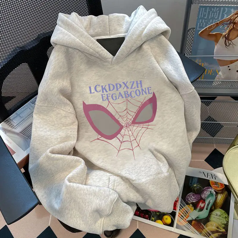 Áo Hoodie In Hình Nhện Mỹ, Dành Cho Nam Và Nữ, Phong Cách Đầu Thu, Thời Trang Trung Quốc Đẹp Trai, Dáng Rộng Vừa Vặn, Phong Cách Ins, Lót Lông Cừu, Áo Khoác Mỏng, Xu Hướng Phong Cách 2023