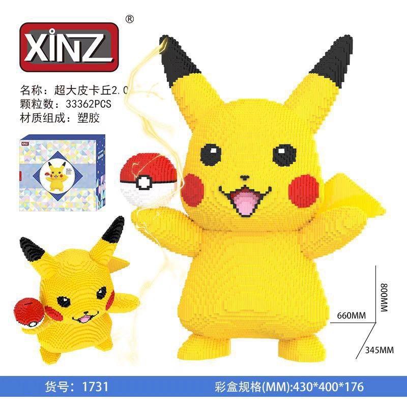 lắp ráp mô hình bearbrick pikachu cỡ lớn 80cm 60cm 92,90,77cmđồ chơi xếp hình trẻ em nanoblock Đồ chơi lắp ráp cho bé
