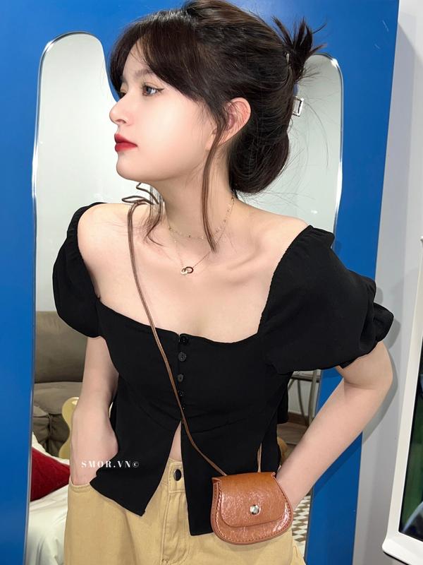 [ẢNH THẬT ĐỘC QUYỂN SMOR ROOM] Áo tay bồng trễ vai Ely