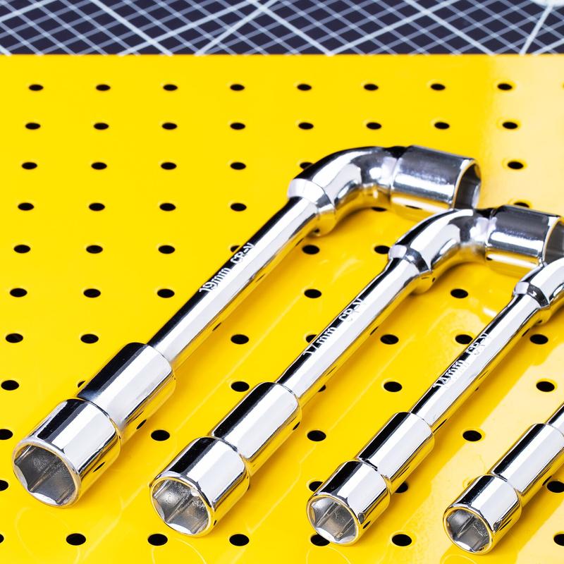 Product Introduction of Deli 8 10 12 13 14mm CRV Steel L Type Socket Spanner L Wrench 6 Point Hand Tools Automotive Mechanical Tool 19