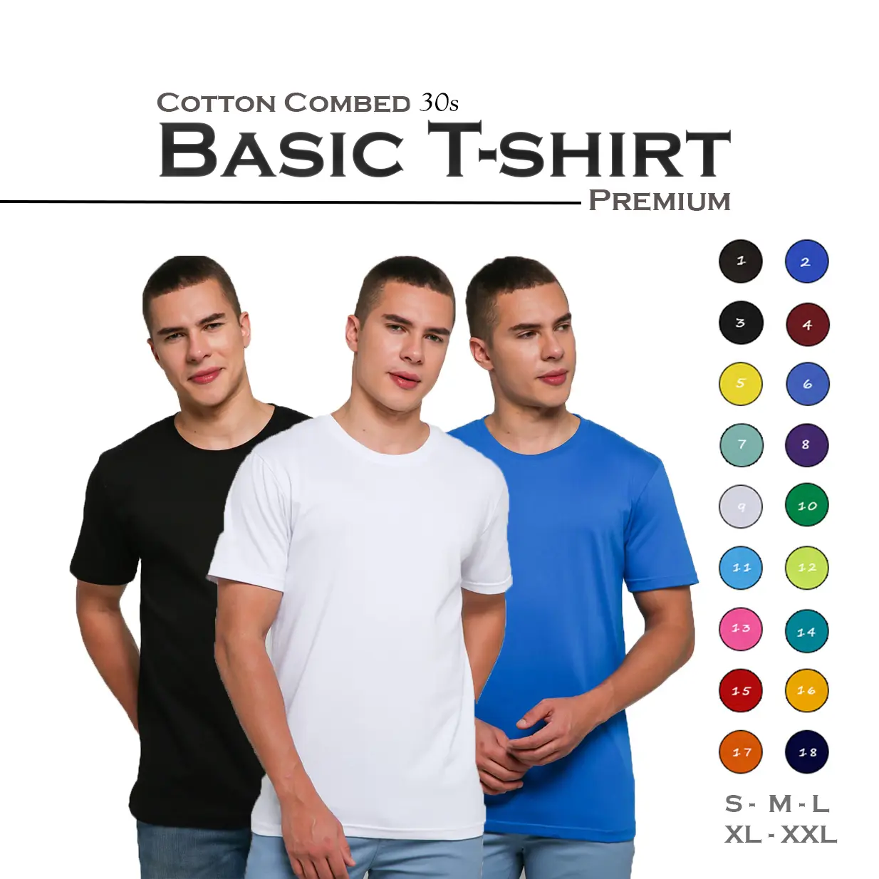 FortKlass KAOS POLOS PRIA COTTON COMBED 30S REGULER FIT KAOS OBLONG REGULER UNISEX MIX