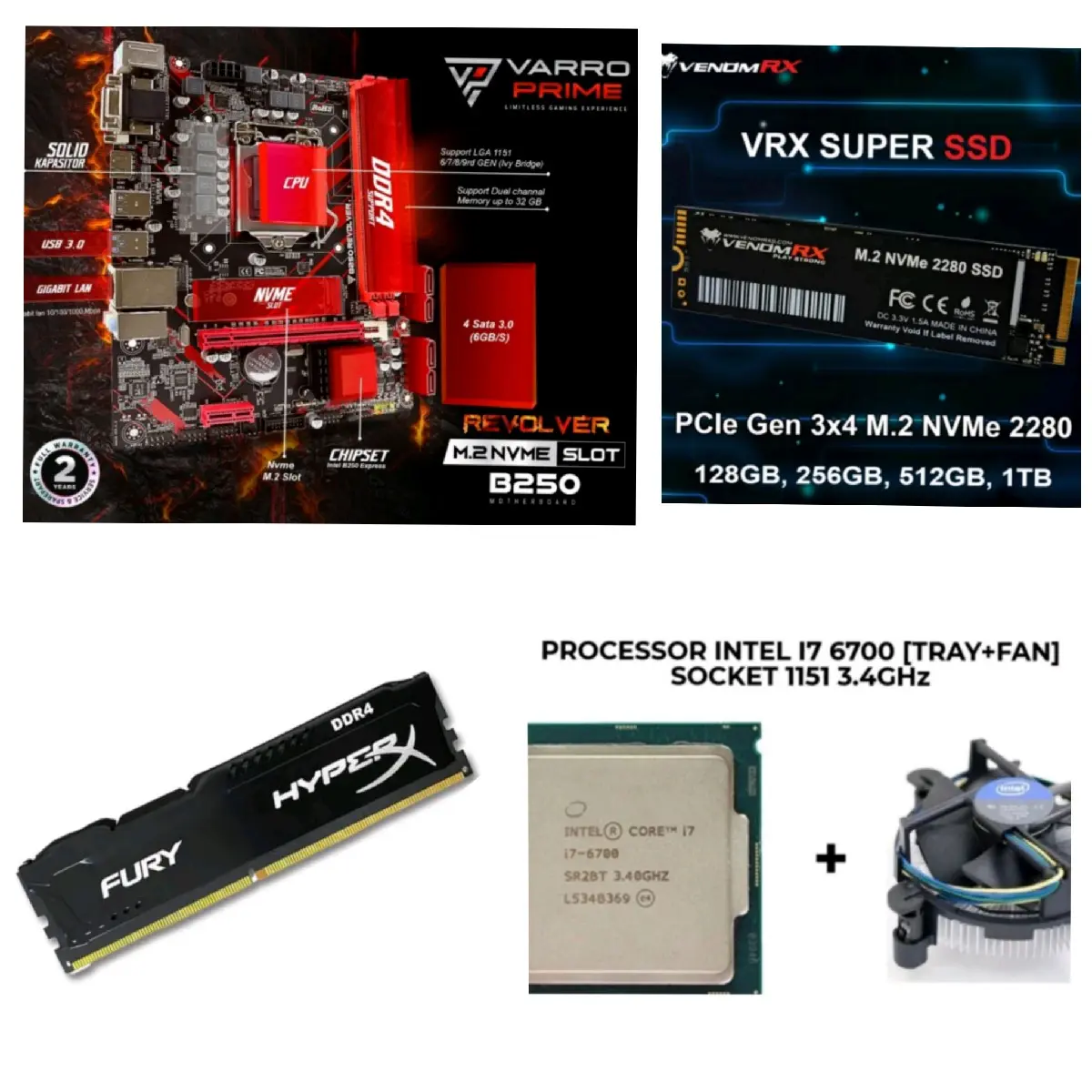 Paket Processor Intel Core i7 6700 Gen 6  Socket LGA 1151 DDR4 NVME