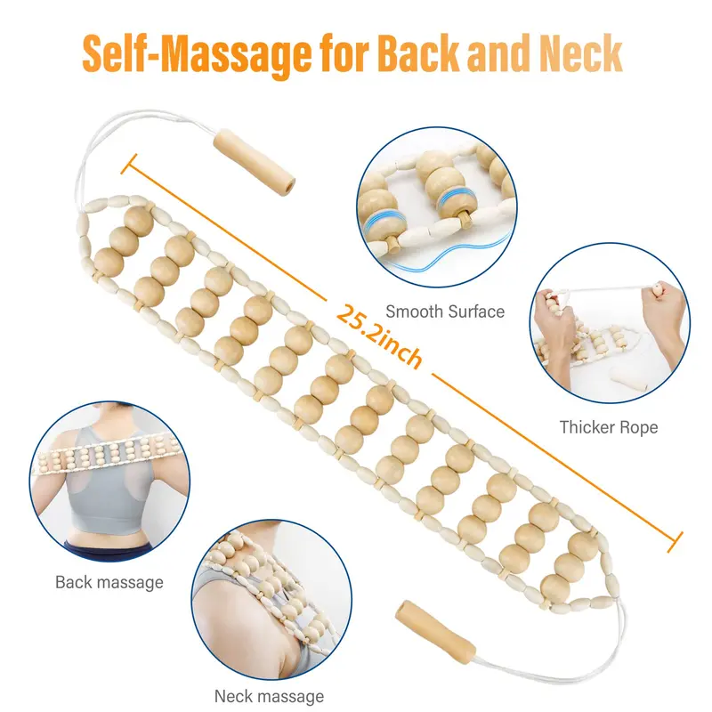 4-in-1 Wooden Massage Tool Set, 4 Counts/set Manual Massage Tool for Muscle, Body Sculpting Tools for Home & Spa 7