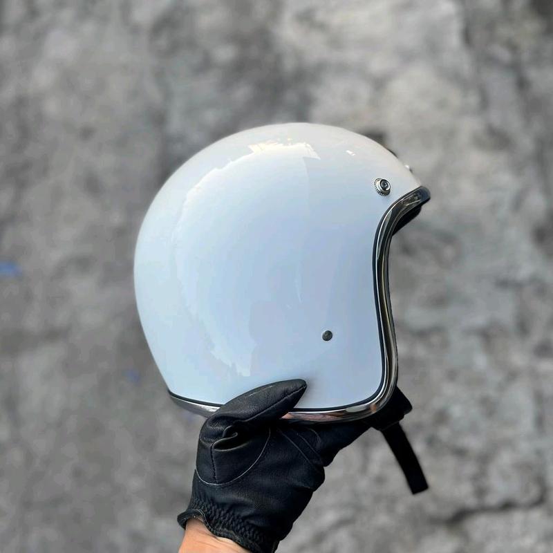 Helm Custom Slimhead TX 500 White Glossy Kualitas Terbaik 1