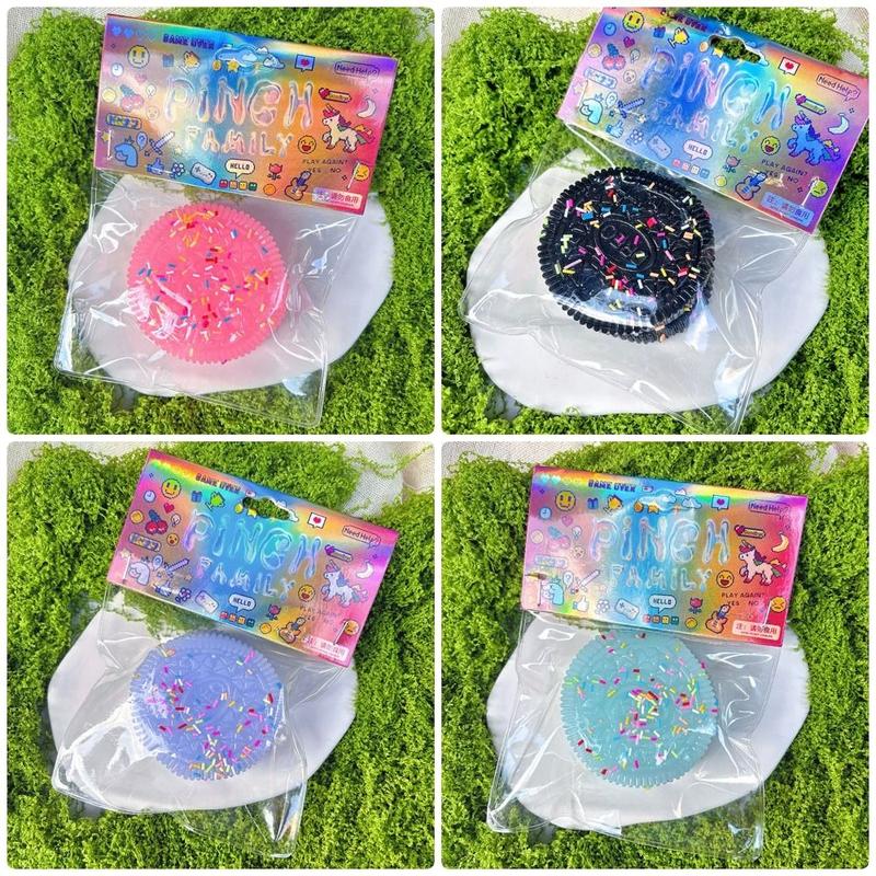 1Pcs Durable New Fidget Biscuit Pinching Toy Big Oreo Stress Relief Squeeze Dessert Toy Silicone Super Soft Stress Relief Toy 0