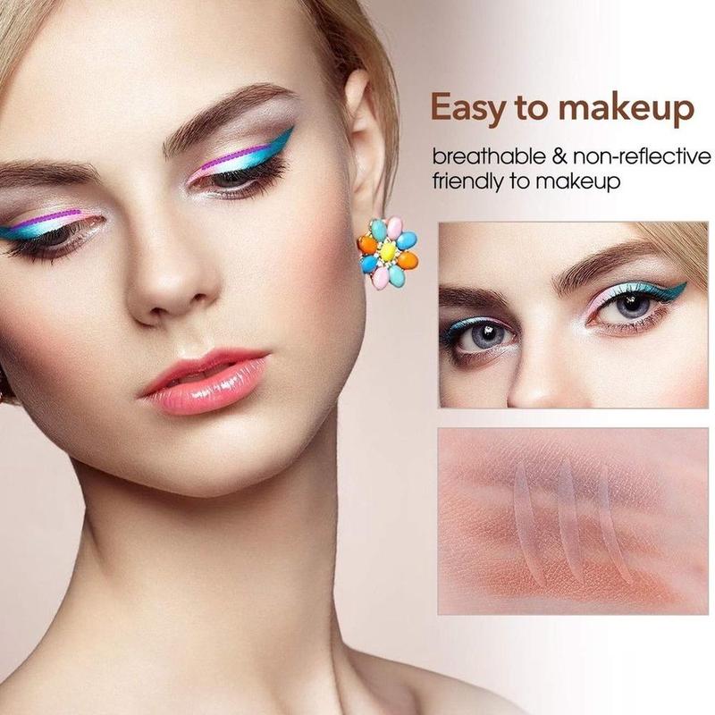 5 Sheets Natural Eyelid Tape, Breathable Eyelid Strip, Waterproof Invisible Eyelid Sticker with Y Shaped Tool 4