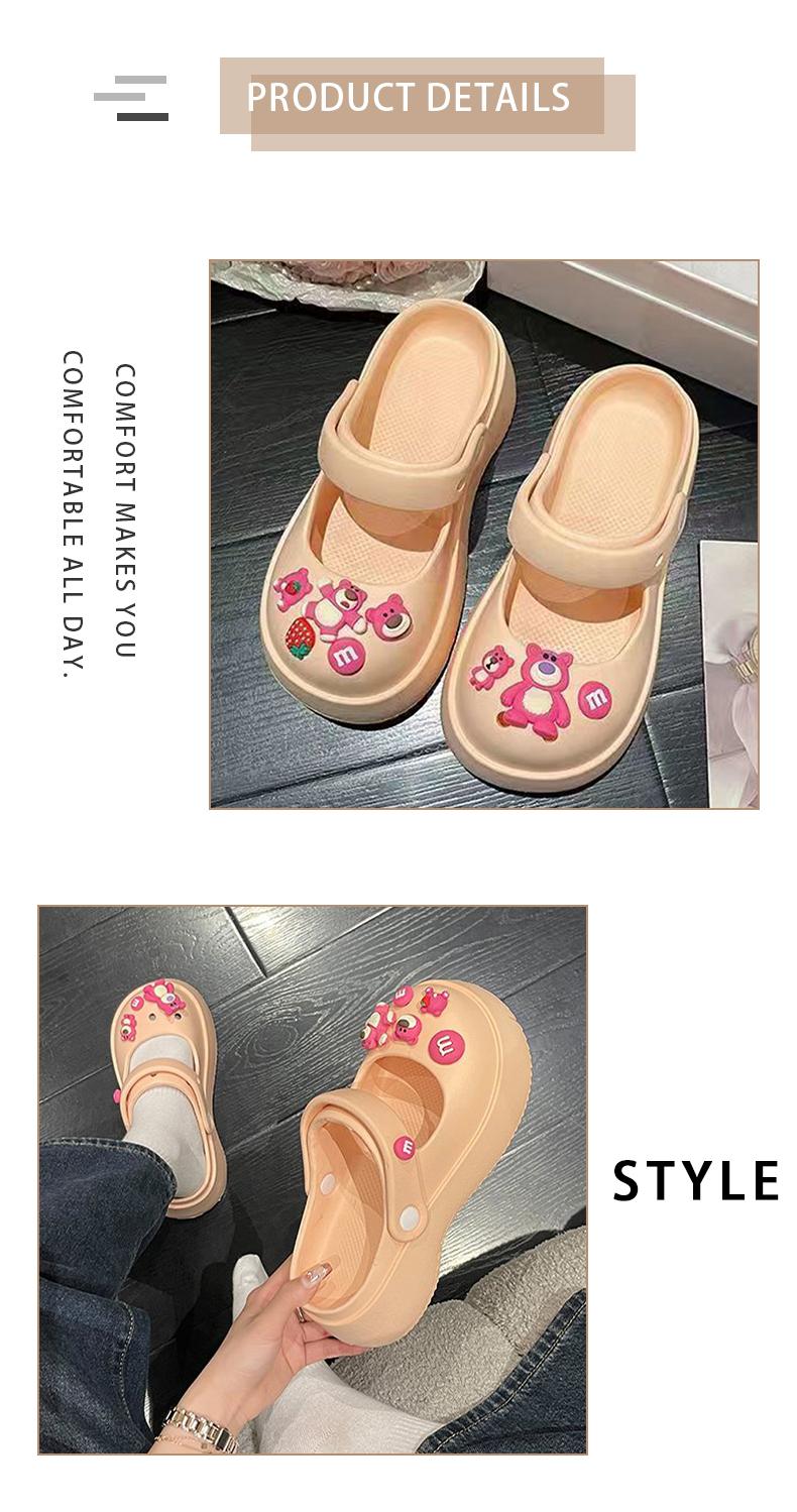 Product Introduction of ใหม่ สุดฮิต รองเท้าแตะสไตล์เกาหลี มาพร้อมตัวการ์ตูนติดพี่หมี สีชมพูน่ารักม๊ากก คุ้มสุดๆ มีให้เลือกซื้อถึง 4 สี โทนพาสเทล ทำจากวัสดุยางคุณภาพดี ใช้งานได้นาน ทนทาน กันน้ำกันลื่น 17