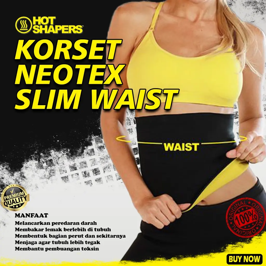 HOT SHAPERS KORSET NEOTEX SLIM WAIST Korset Pelangsing Pria Wanita Pengecil Perut Pelangsing Perut Buncit Bahan Neotex Smart Fabrics Technology High Boxer