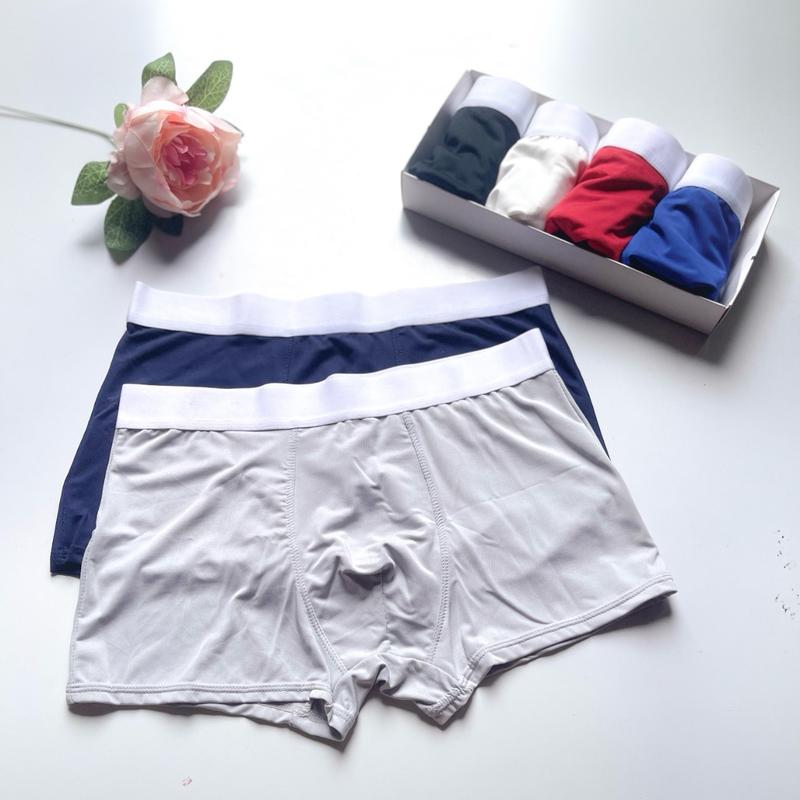Sét 6 quần sịp đùi nam cạp trơn trắng chất thun lạnh