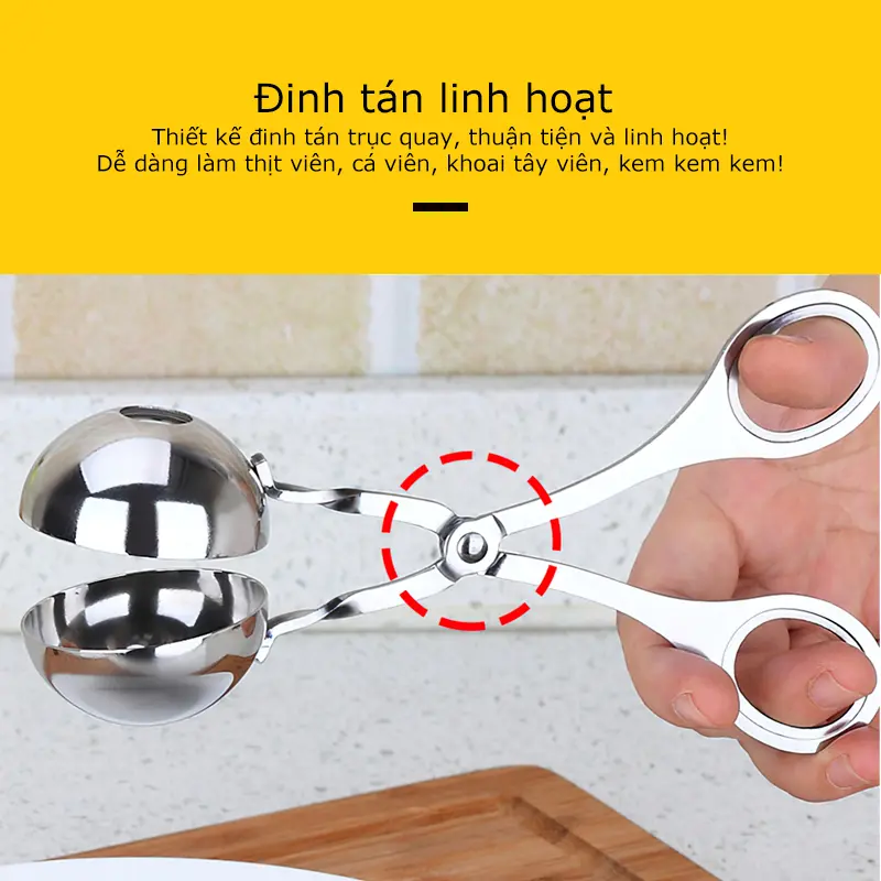 Muỗng kẹp làm thịt viên bằng thép không gỉ size lớn và vừa chuyên dụng cho nhà bếp 8
