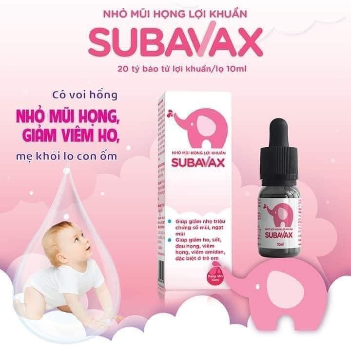￼Xịt, nhỏ mũi họng lợi khuẩn Subavax bổ xung lợi khuẩn đường hô hấp, tăng sức đề kháng đường hô hấp 4