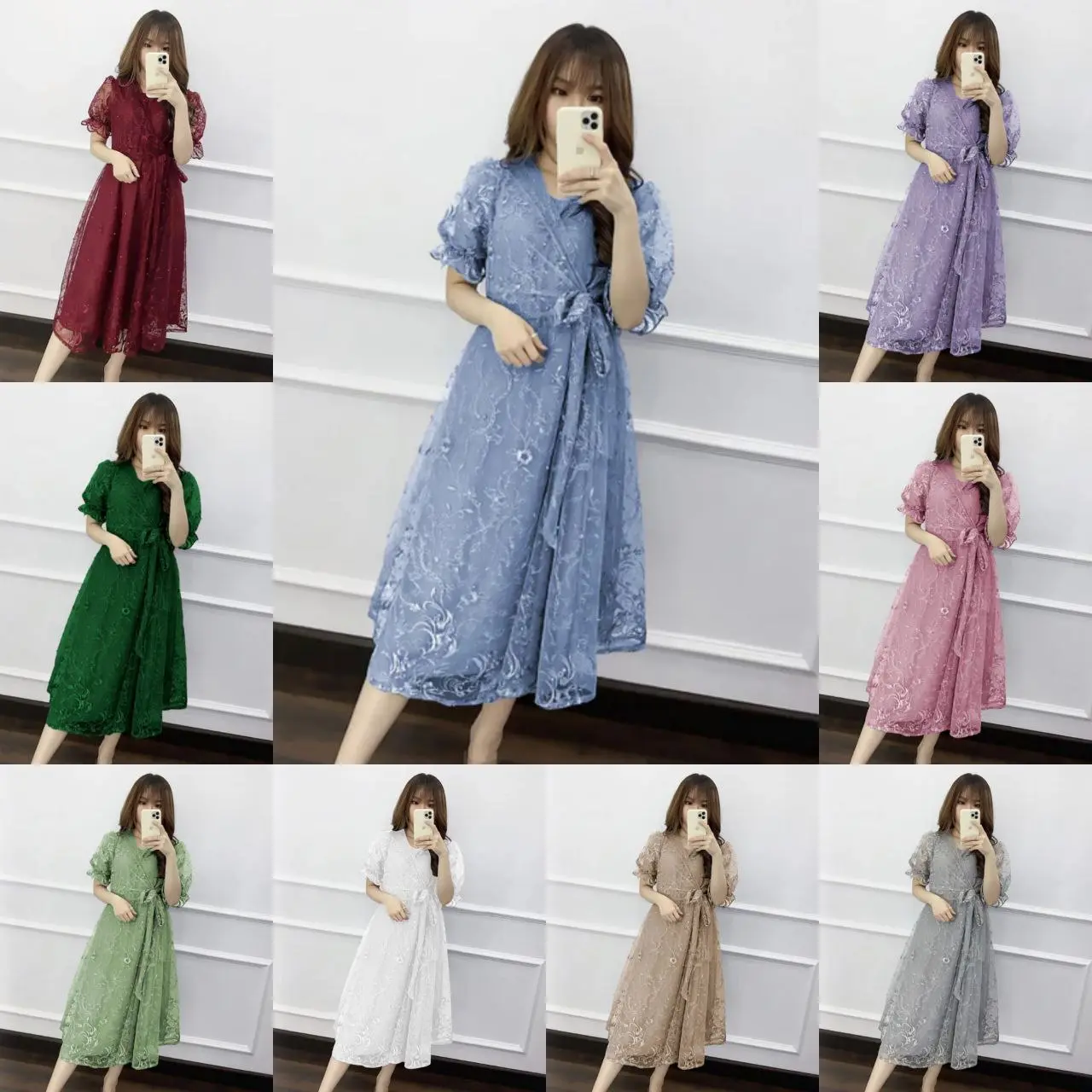 PARTY DRESS DEWASA & ANAK REMAJA VINA SIZE M (10-15TAHUN) - XL / DRESS NATAL / PARTY DRESS / CHRISTMAS DRESS / DRESS IMLEK / DRESS PESTA ANAK TANGGUNG