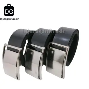 Gesper Ikat Pinggang Pria dan wanita Anti Karat Model Silet Fiber Bagus Tebal COD Hitam