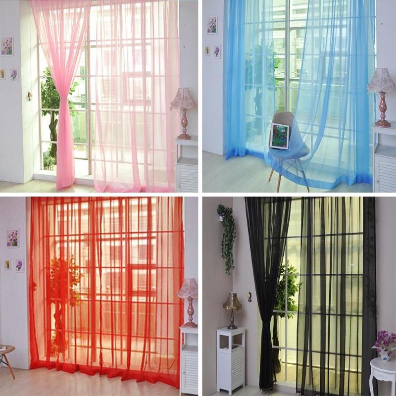 Rèm Voile Hoa, 100 * 200cm, Màu Pastel Sáng, Đầy Màu Sắc, Trang Trí Ngôi Nhà Đẹp, Bảng Điều Khiển Rèm Cửa Và Cửa Sổ, Voan Xuyên thấu, Khăn Quàng cổ, Thích Hợp Cho Lễ Ramadan Raya, Không Bao Gồm Vỏ Gối 3