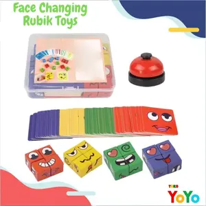 Mainan Anak Susun Ekspresi Muka Face Changing Rubik Cube Mainan Puzzle Anak Family Game Kotak Kubus