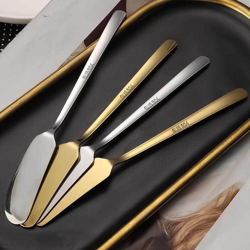 Product Introduction of 1Pc Stainless Steel Butter Blade Long Handle Cheese BladeSilver Color Gold Color Ice Cream Scoop Dessert Ladle Durable Home Kitchen Tableware Accessories 14