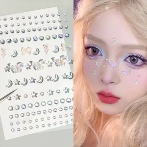 【ANISAHEN】 Stiker Mutiara Kupu-kupu Aurora 3D Stiker Makeup Anak Aksesoris Wajah