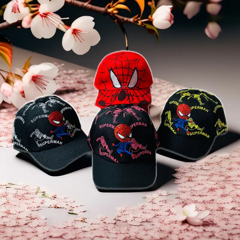 Mũ Lưỡi Trai Họa Tiết Hoạt Hình Cho Bé, Nón Kết Kaki Kiểu Dáng Người Nhện Phù Hợp Với Bé Từ 2-6 Tuổi, Mũ Trẻ Em, Mũ Bé Trai và Bé Gái  Hat Kem 0