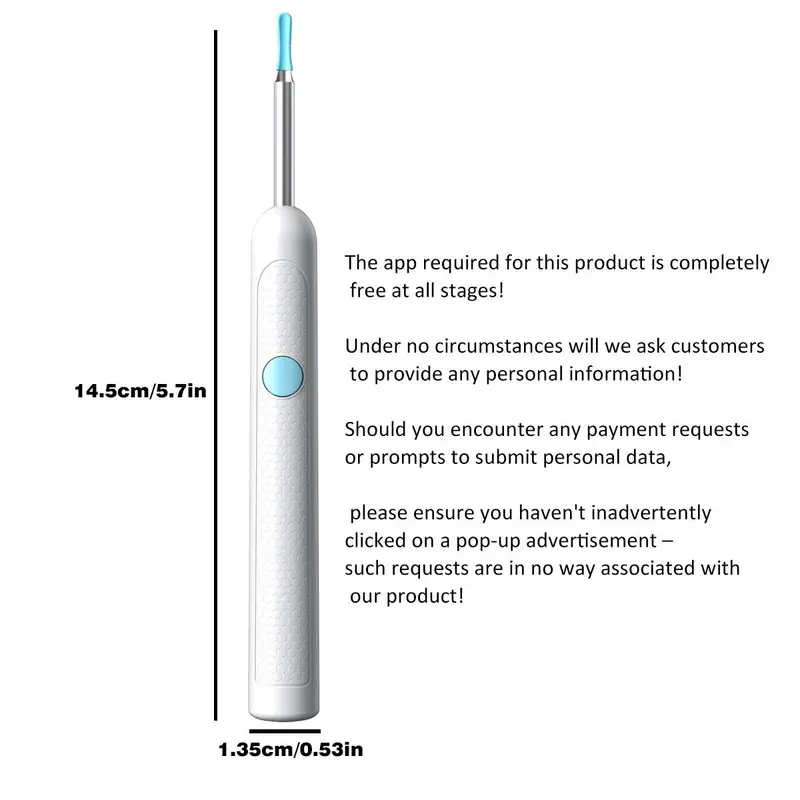 9-in-1 Smart Camera Earwax Removal Kit with 8 Surgical-grade Scoops & 6 Silicone Tips, LED Light & Cleaning Brush, iOS/Android Compatible Ear Cleaner Tool, Safe Home Hygiene Solution - Ideal Family Hygiene Gift 1