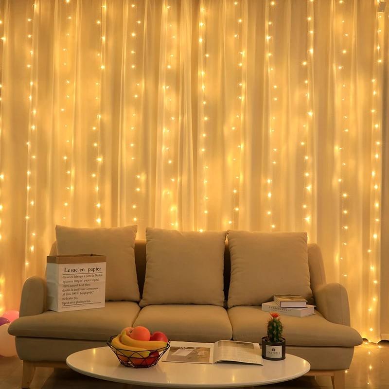Lampu Hias Tirai Tumblr 3x3 meter LED Curtain Light Lampu Tirai Gorden Dekorasi Natal 2