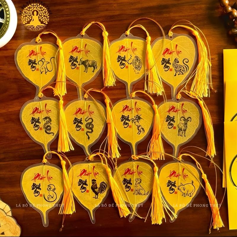 [Tặng Bao Lì Xì Lộc] Lá Bồ Đề 12 CON GIÁP Theo Tuổi Để Ốp Lưng Điện Thoại, Treo Xe OTO, Bỏ Ví/Bóp, Decor.....