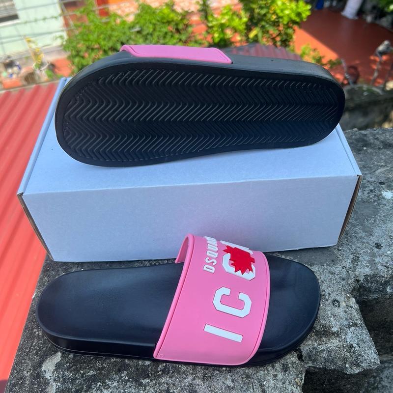Dép Lê ĐS QUỜ ICON lá bản màu Hồng size 37-43 Slipper đế sóng quai cao su chữ nổi. dép  lá 3
