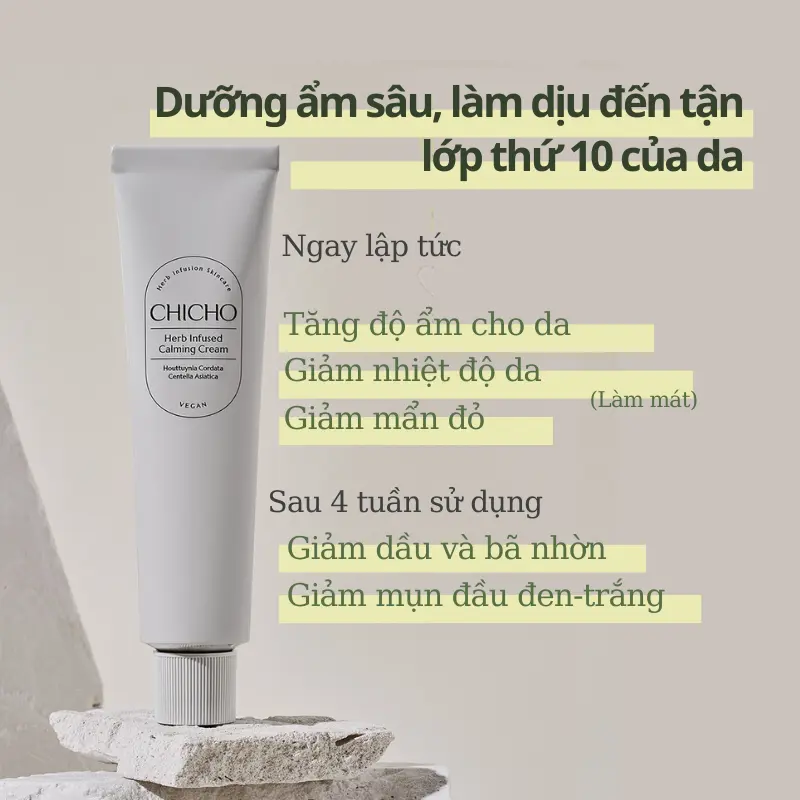 Kem dưỡng dịu da thảo mộc thuần chay CHICHO Calming Cream Làm 70ml Đẹp Da - Skincare Nữ 4