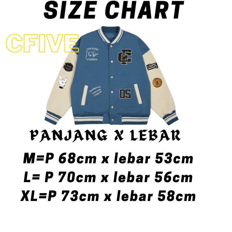 JAKET VARSITY DENIM COMBI CREAM  FLEECE TEBAL FULL BORDIR / VARSITY 05 FULL TAQ ORIGINAL / JAKET BASEBALL UNISEX 4