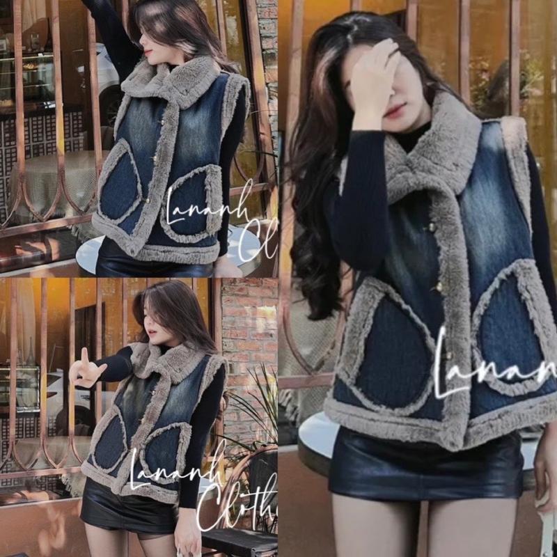 Áo gile bò lót lông Qc l1 Top Jacket