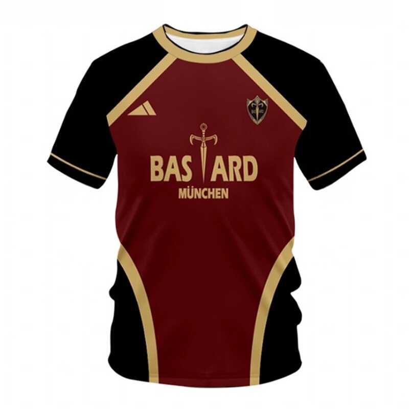 Áo Thun Nam Ngắn Tay, Áo Bóng Đá Bóng Chuyền Futsal, Thiết Kế Anime Lock Xanh, Phong Cách Bastard Munchen, Quần Áo Thể Thao 1