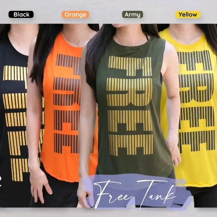 Free Tank (OUTER ONLY) Rompi Tanktop Olahraga Wanita Senam Aerobic Zumba Nyaman Uniseks Cepat Kering Berpori 0