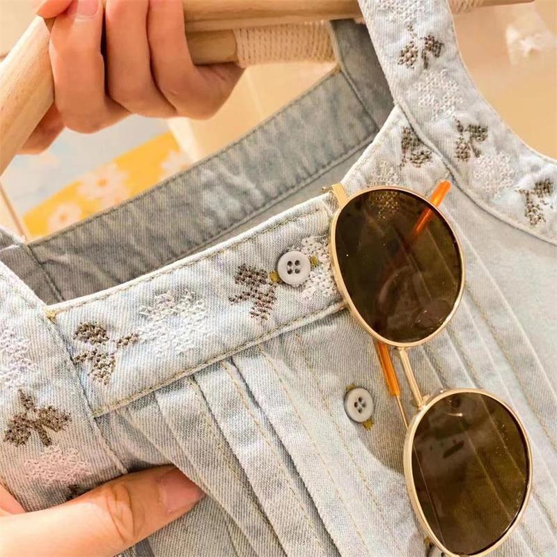 [363682] - Baju Setelan Atasan Kancing Celana Panjang Jeans Fashion Anak Perempuan - Motif Gradient Denim 3
